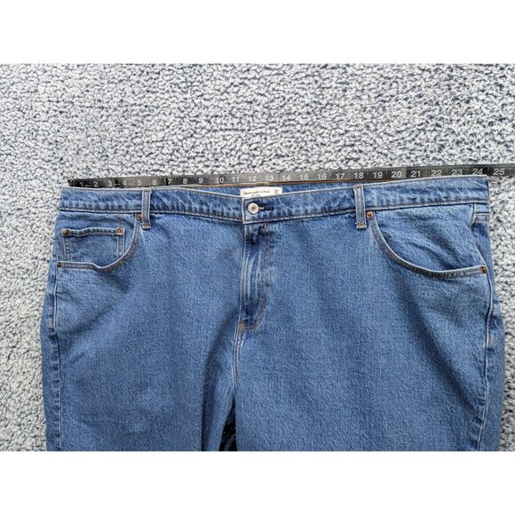 Abercrombie & Fitch Baggy Low Rise Jeans Size 36 / 22 Curve Love Boho Denim Blue - Picture 8 of 12